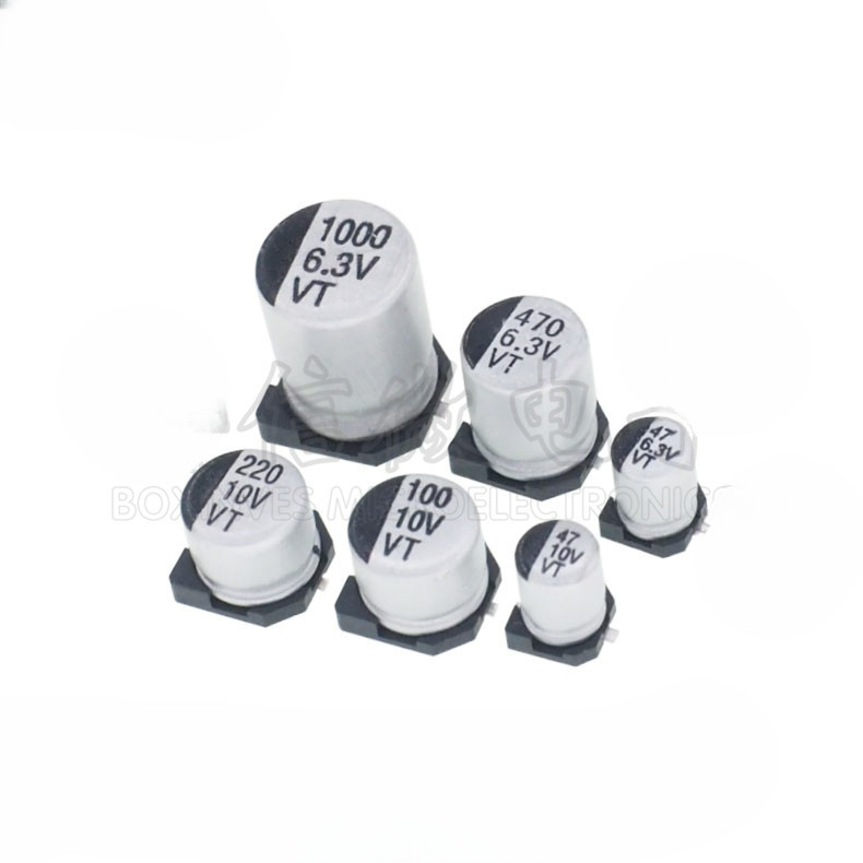 6.3 v 100UF/10 V Patch ตัวเก็บประจุอลูมิเนียมอิเล็กโทรลีติค 47UF 100UF 4.3 V 47UF 4 * 5.4 มม., 6.3 V 470UF 6.7MM, 6.3 V 1000UF 8 * 10 มม. 47UF 4V 5.4 มม., 20 มม.