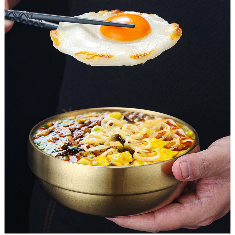 Oukeai ชามสแตนเลสสไตล์เกาหลี Golden Cooking Bowl รูปที่ 8