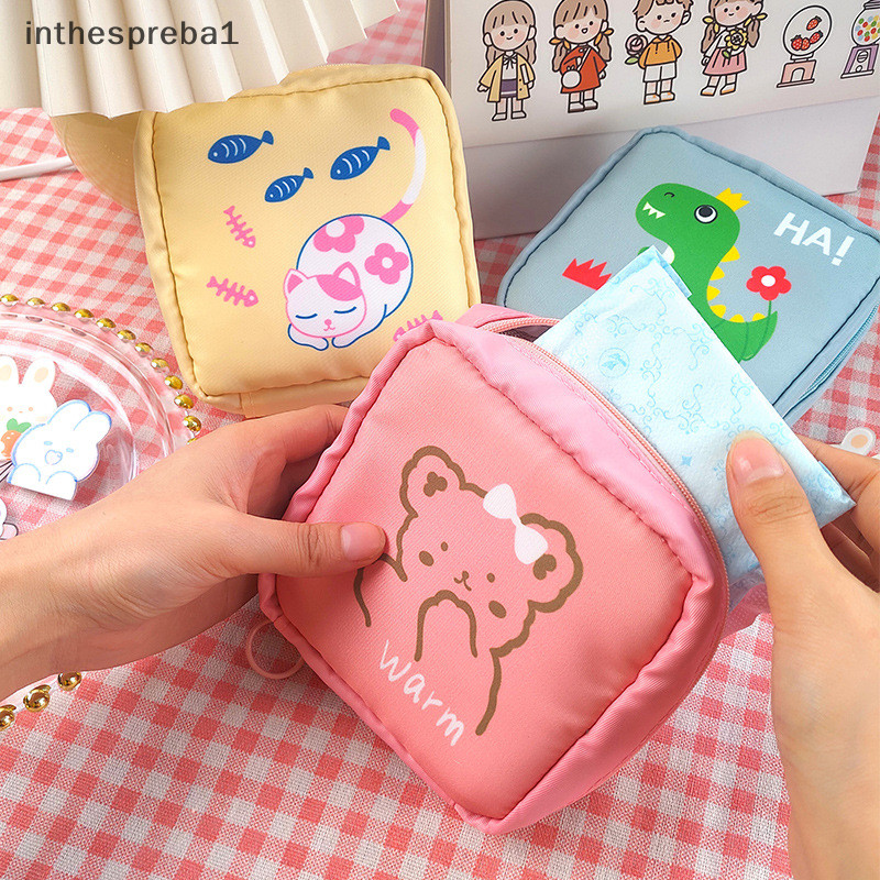 Inthespba1^^ ผ้าขนหนูผ้าอนามัยกระเป๋าสาวเดินทางมินิแต่งหน้ากระเป๋าหูฟังกระเป๋าเก็บ * ใหม่