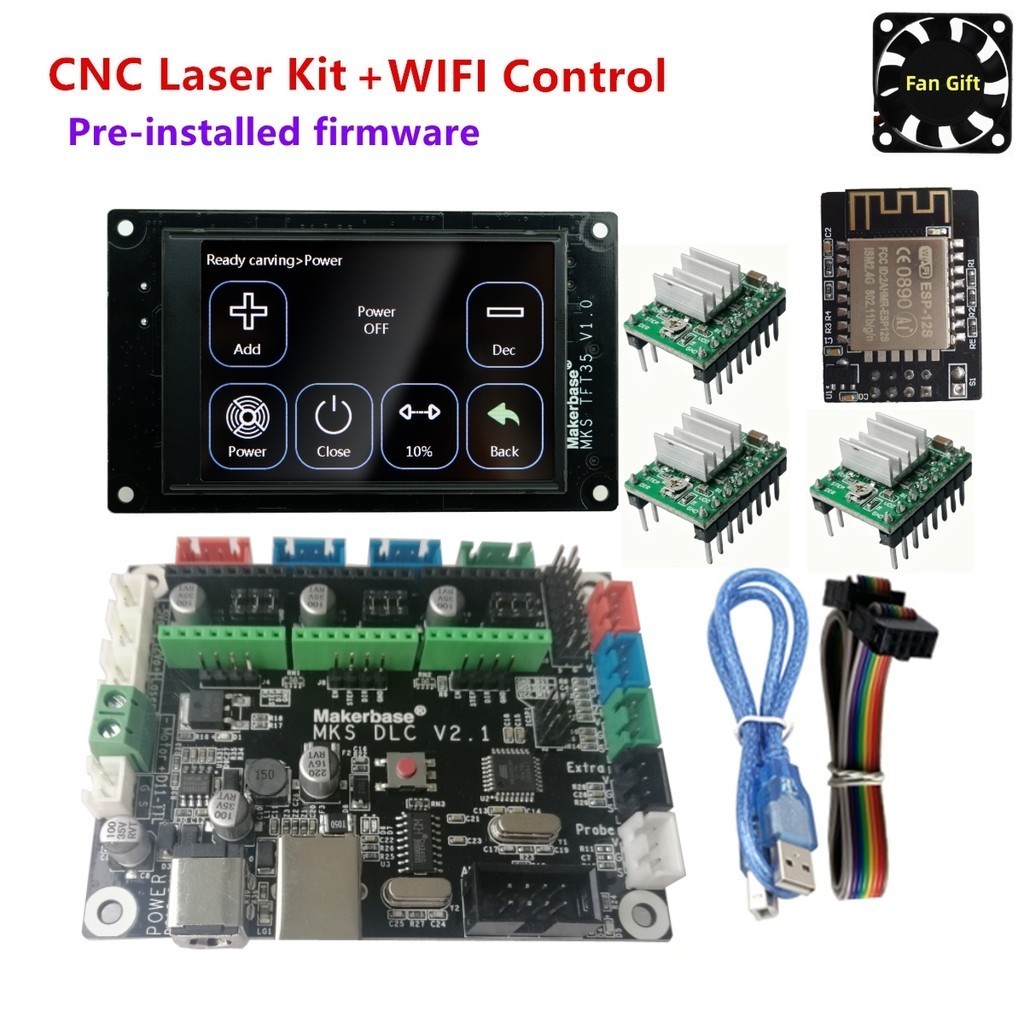 GRBL 1.1 CNC offline controller board MKS DLC v2.1 TFT35 touch screen display for DIY desktop cuttin