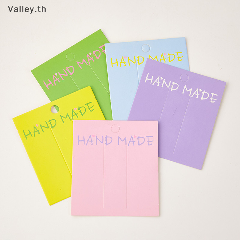 [Valley] 50 ชิ้นน่ารักที่มีสีสันกระดาษแข็งเครื่องประดับถุงบรรจุภัณฑ์การ์ดกระดาษเครื่องประดับการ์ดแสดง DIY อุปกรณ์เสริมผมบรรจุภัณฑ์การ์ด TH