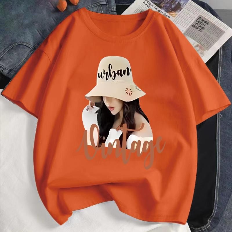 ฮิตมาแรง เสื้อยืดแขนสั้นลําลอง ใหม่ เสื้อยืดผู้หญิง ไซซ์ M-3XL มีแปดสี#T114