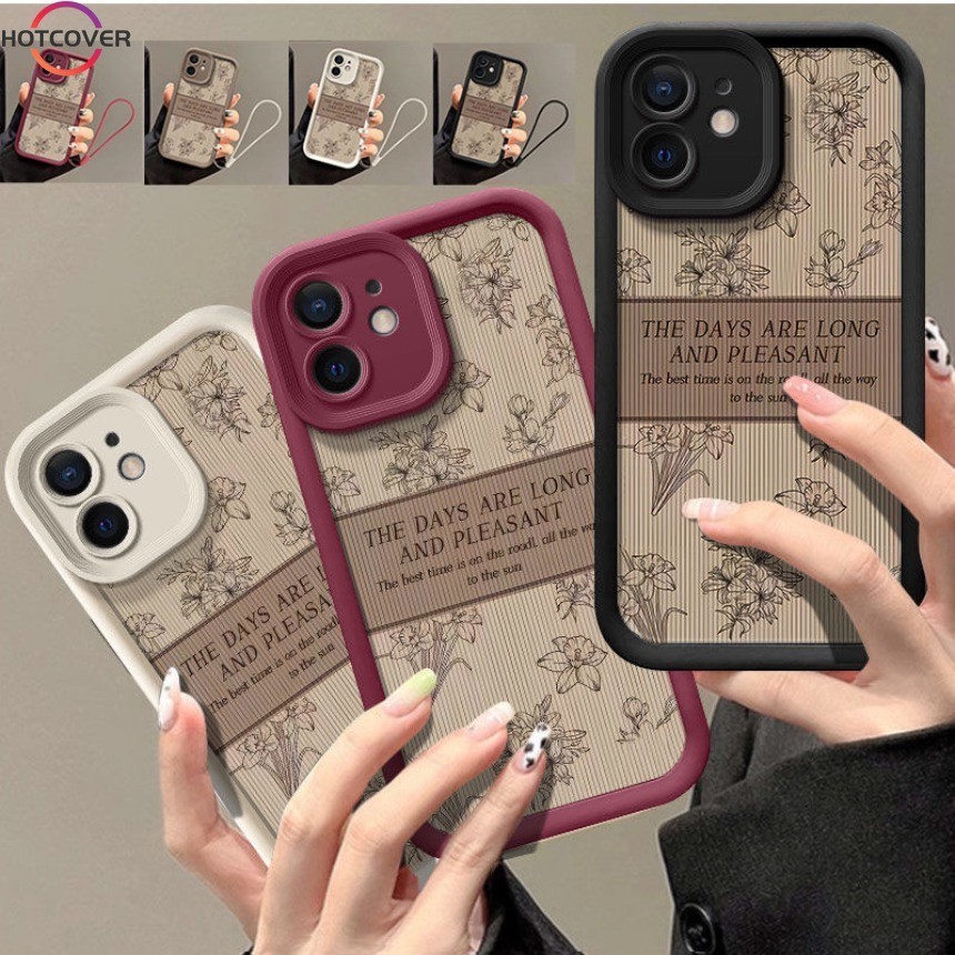 สําหรับ Vivo V30 V29 V27 V25 V20 Pro V29E V27E V25E V30E ปลอก INS Retro ดอกไม้ Angel Eyes เคสโทรศัพท์ + Lanyard นุ่ม