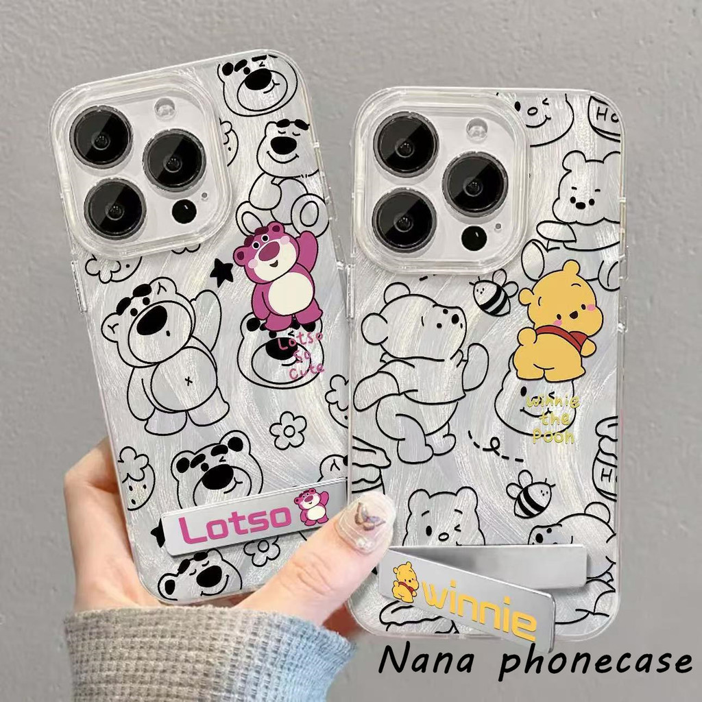 [สินค้าที่มีในสต็อก] เคสไอโฟน15 14 13 12 11ProMax Pro14P/15plus xsmax xr เคสโทรศัพท์มือถือลายการ์ตูนพร้อมขาตั้ง