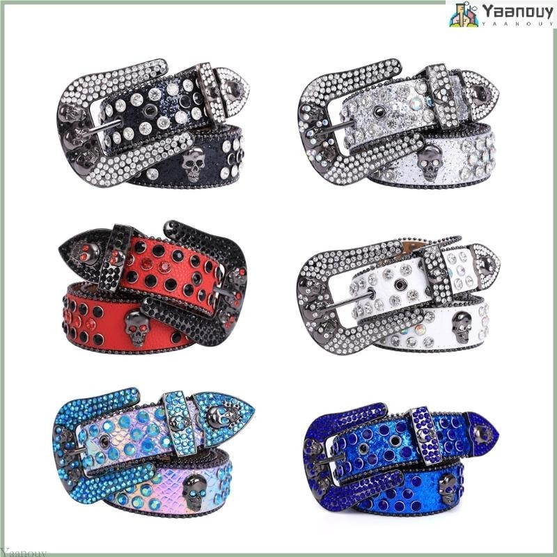 Yaa Skull Bone Buckle เข็มขัดสําหรับผู้หญิง Man Light Luxury เข็มขัดสําหรับกางเกงยีนส์คาวบอย Cowgirl