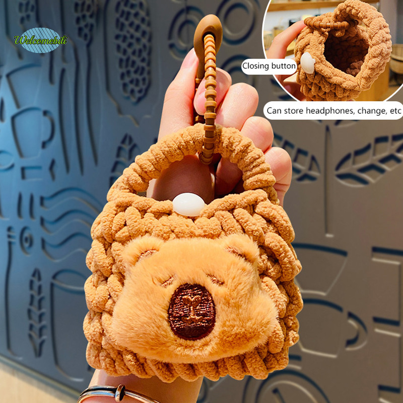 [ยินดีต้อนรับ] การ์ตูน คาปิบาระ มินิเหรียญกระเป๋าแฟชั่นหูฟังออแกไนเซอร์กระเป๋าจี้พวงกุญแจสร้างสรรค์น่ารักตุ๊กตาถุงเก็บของขวัญใ
