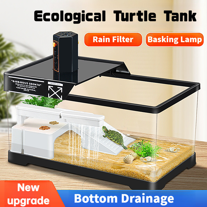 Turtle Tank Rainforest Tank Climbing Platform With Basking Platform Turtle Tank With Cover