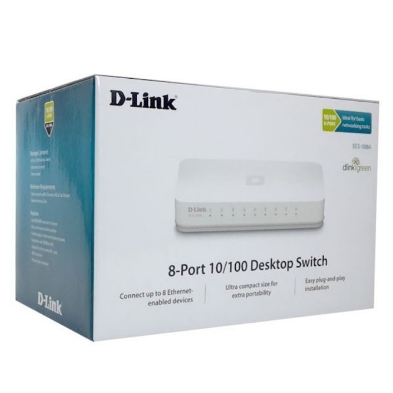 D-LINK DES1008A - สวิตช์พลาสติก DES1008A 8Port