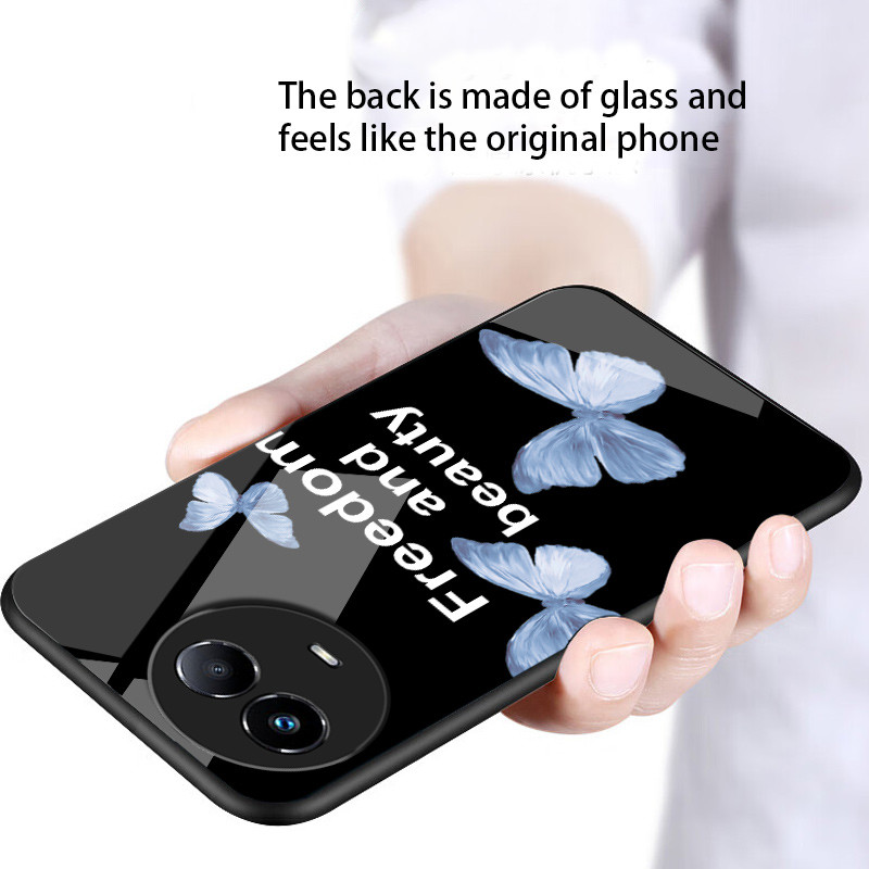เคสกระจก OPPO realme 11 5g / realme 11x 5g เคสกระจกนิรภัยฝาหลังแบบแข็งขอบซิลิคอนอ่อน ราคา ถูกที่สุด ดีลบีเคเค แกลเลอรีภาพที่ 7