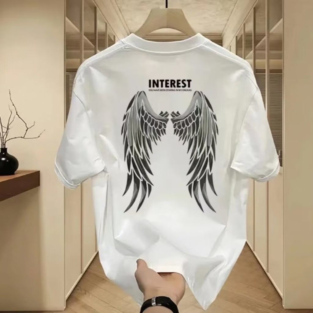 M-5XL เสื้อยืดฮิปฮอปแนวสตรีทอเมริกัน, เสื้อยืดแขนสั้นคอกลม, ผ้าคอตตอนเนื้อนุ่ม, เหมาะสําหรับทั้งชายและหญิง