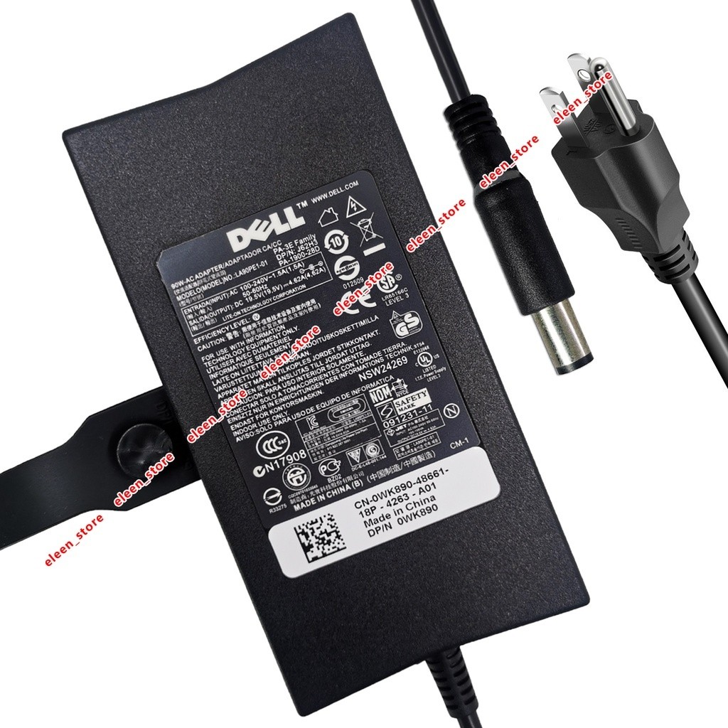 19.5v 4.62a 90W หัวเข็มขนาดแล็ปท็อปอะแดปเตอร์ AC สําหรับ Dell PA-3E PA-1900-28D Inspiron 500m latitu