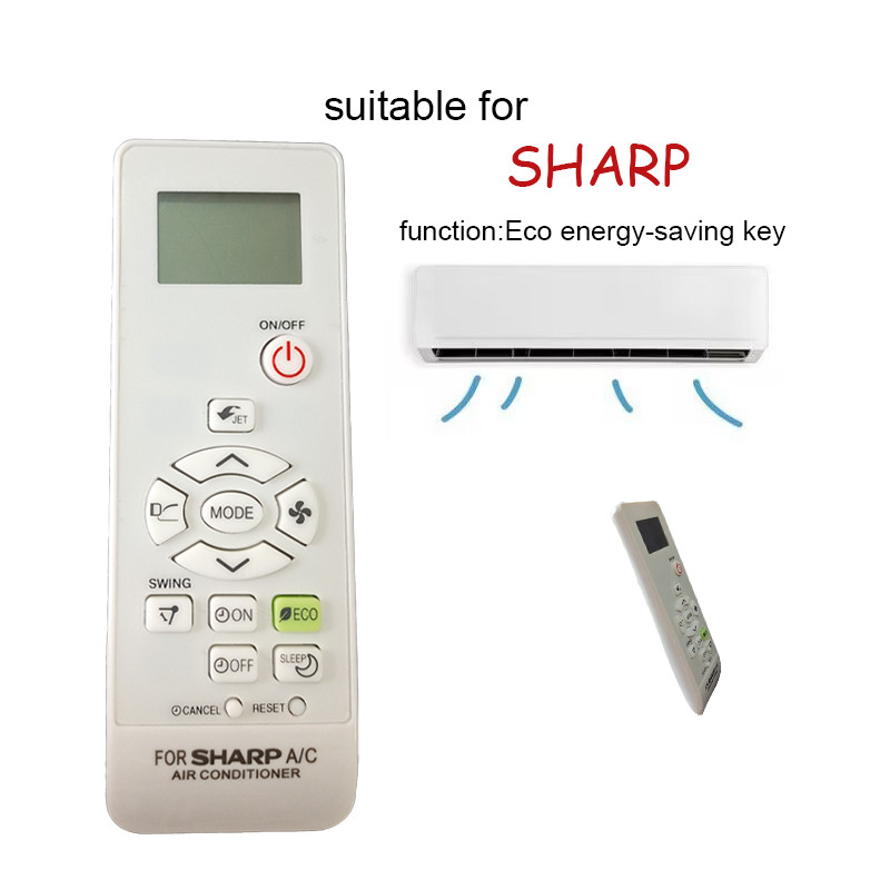 เหมาะสําหรับ SHARP รีโมทคอนโทรลเครื่องปรับอากาศพร้อมปุ่มประหยัดพลังงาน ECO AH-X AH-AY-A 9,000BTU 12,