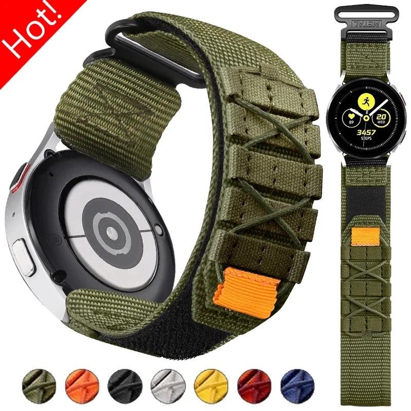 กีฬาสายไนลอนสําหรับ Samsung Galaxy Watch 7 6 5 4 40 มม.5Pro 6 คลาสสิก 47 มม. 22 มม. 20 มม.สร้อยข้อมือสําหรับ redmi Watch 3 active Huawei นาฬิกา 4 GT3 4Pro Band