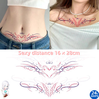 น้ําสีแดงเกาลัดลายสักสาวเซ็กซี่กระดูกไหปลาร้าสักสติกเกอร์รอย…