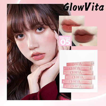 GLOWVITA ลิปสติก ลิปกลอส ไม่ติดแก้ว เนื้อแมตต์ แบบสองหัว ให้ความชุ่มชื้น