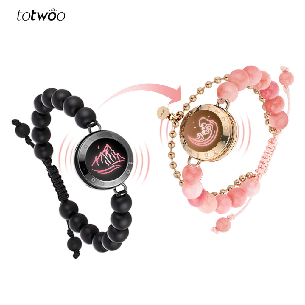 Totwoo Mountain & Sea Long Distance Touch Bracelet for Love Couples Gifts Smart Jewelry