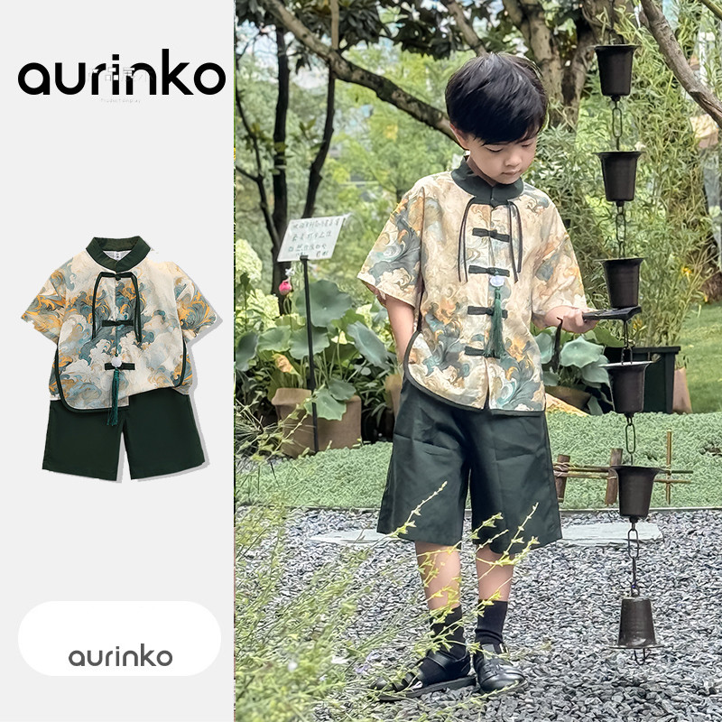 [Aurinko] เสื้อผ้าเด็กผู้ชาย เสื้อผ้าเด็กผู้ชาย เครื่องแต่งกายแบบดั้งเดิม Hanfu Cheongsam และ Cheongsam 1-10 ปี เสื้อผ้าเด็กเทรนด์