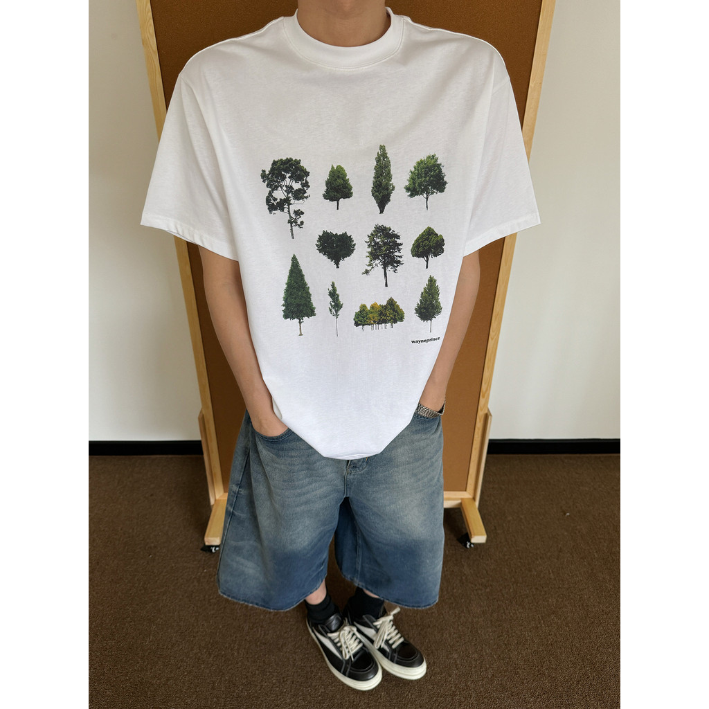 Beeyanbuy เสื้อยืด Unisex, พืชแฟชั่นพิมพ์เสื้อยืดแขนสั้นหลวม #I401