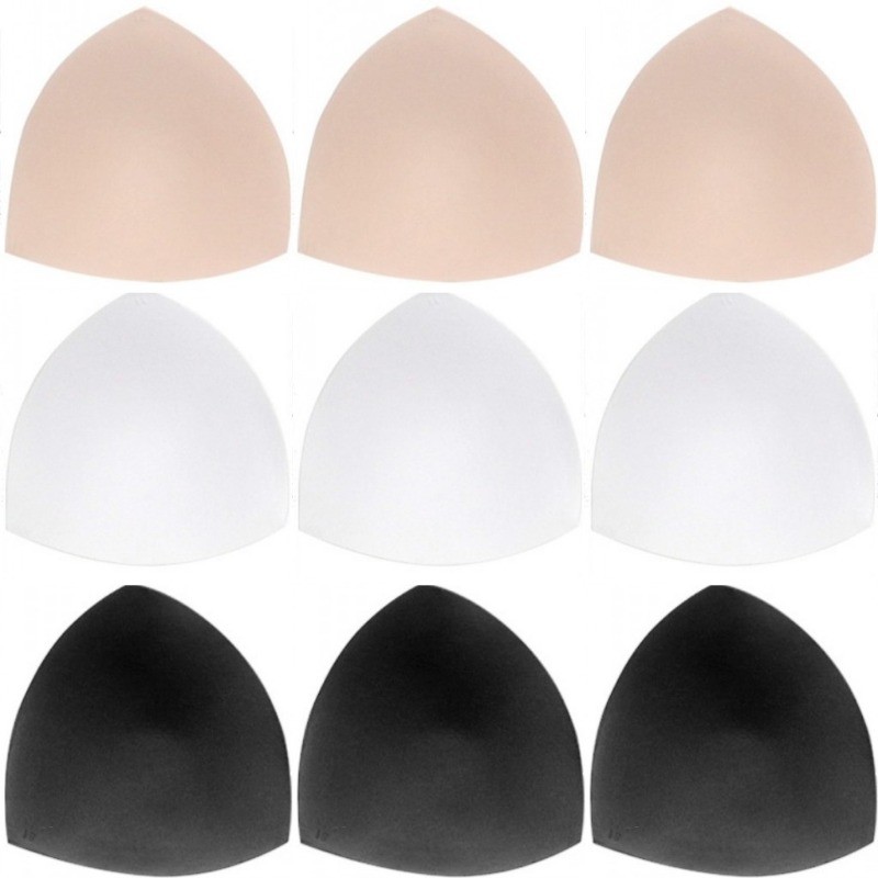 3 คู่ผู้หญิงสามเหลี่ยมถ้วยบิกินี่กีฬา Bra Pad หน้าอก Push Up ใส่แผ่นโฟมฟองน้ําสําหรับชุดว่ายน้ํา