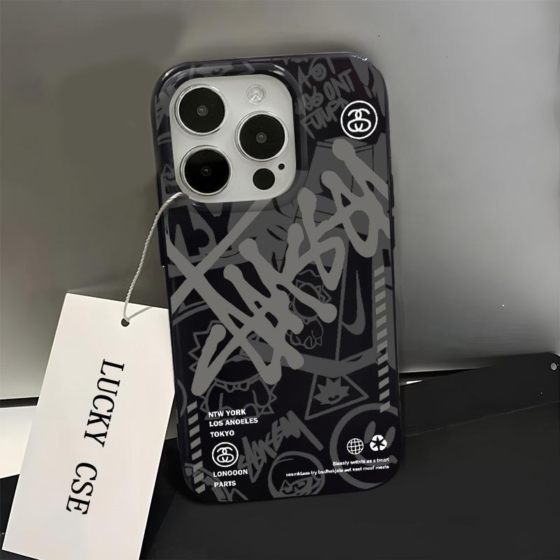 Bright Black Cool คู่สําหรับ IPhone 16 14 15 Pro Max 13 12 11 Plus XS X XR 7+8 Plus Soft Aesthetic ซิลิโคนกันกระแทกน่ารักปลอกฝาครอบโทรศัพท์