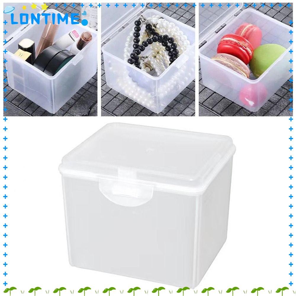 Lontime 1 ชิ้นจัดเก็บ, กล่องเก็บพลาสติกรูปสี่เหลี่ยมผืนผ้า, อเนกประสงค์ขนาดเล็กพร้อมฝาปิดขนาดเล็กคอนเทนเนอร์จัดเก็บเครื่องประดับที่คาดผม