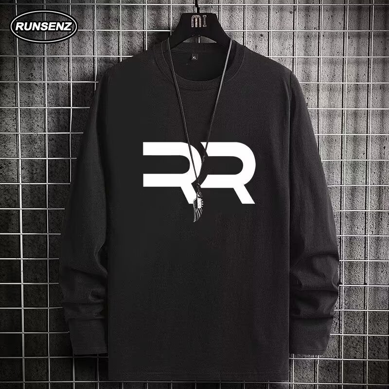 M-8xl เกาหลีสไตล์ขี้เกียจแขนยาวผู้ชาย Plus ขนาด T เสื้อรอบคอลําลองหลวม Oversize Tee