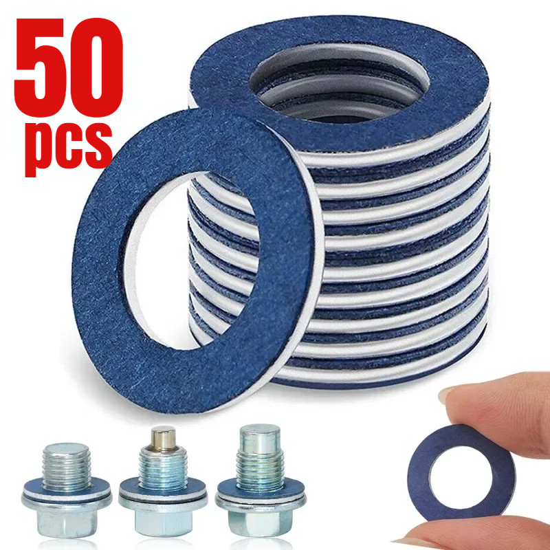 50 ชิ้น Universal Toyota รถแทนที่ OEM น้ํามันท่อระบายน้ําปลั๊กปะเก็น/เครื่องยนต์ Sump น้ํามันท่อระบายน้ํา Bolt Seal ปะเก็นซ่อมอุปกรณ์เสริม
