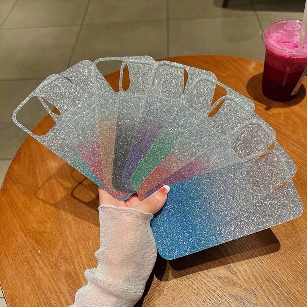 Gradient Glitter กระดาษกระดาษแข็งเงา Jam สําหรับ iPhone 16ProMax 16Pro 16Plus 15 14 13 12 11 Pro Max กลับกระดาษ Jam