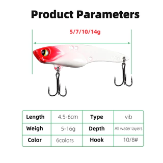 ตกปลาจิ๊กช้อนล่อ VIB 5g/7g/10g/14g ใบมีดโลหะเหยื่อตกปลาช้อน Crankbaits สําหรับปลาเทราท์เบสเหยื่อปลาแซลมอนน้ําจืดน้ําเค็ม
