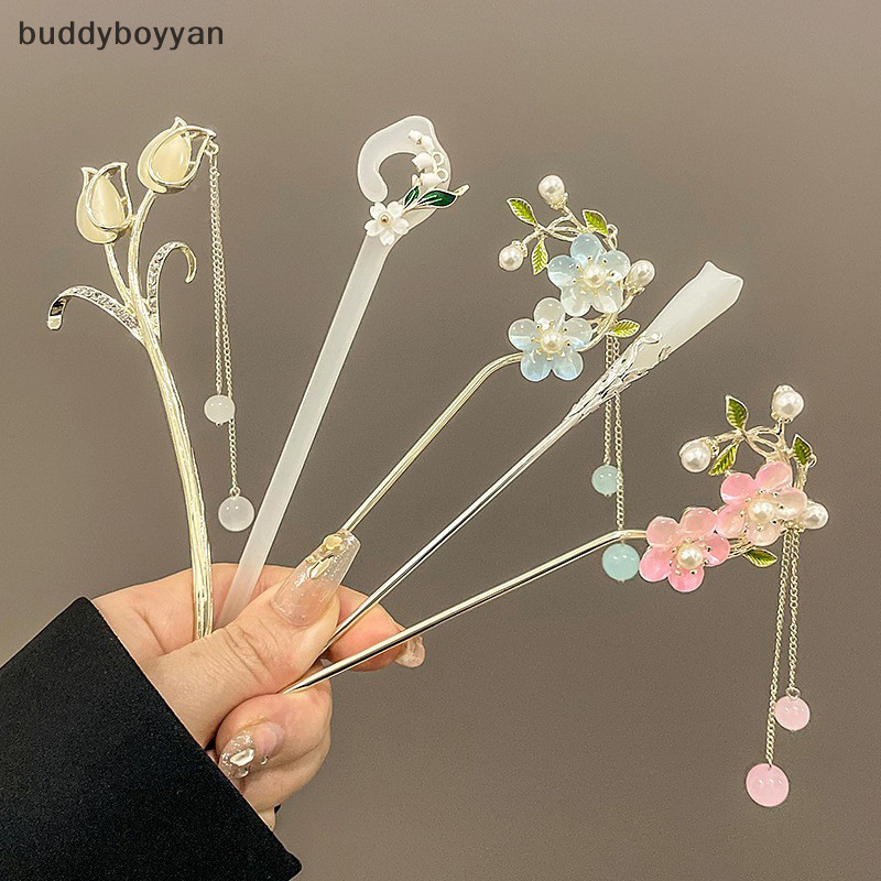 Bbth คลาสสิกสไตล์จีนผม Stick สําหรับผู้หญิงผีเสื้อดอกไม้กระต่าย Handmade Hairpins เครื่องประดับวินเทจอุปกรณ์เสริมเครื่องประดับผม Vary