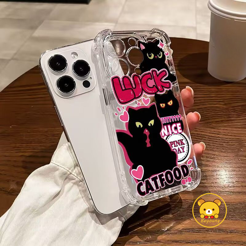 SAMSUNG Sweet Cool Black CatปลอกสําหรับSamsung Galaxy S9 S8 + J7 J5 J3 Pro A3 A5 A7 2017 J2 J4 Core 