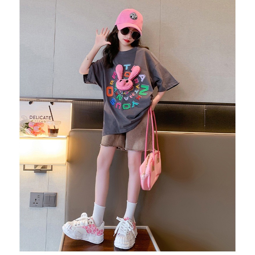 COCO ชุดเซ็ต 2 ชิ้น เสื้อ+กางเกงขาสั้นเด้กผู้หญิง รุ่น A9102