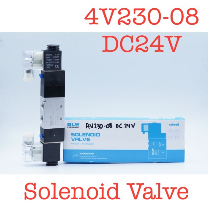BLW Solenoid วาล์ว 4V230-08 DC 24V 1/4 "ตรง Air Valve Double Coil สําหรับ Pneumatic Actuator | 2.048