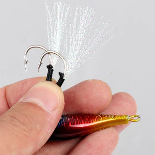 Fishing Jig Lure 7g/10g/20g/30g เหยื่อตกปลาทะเลลึก Slow Jigging เหยื่อปลอมพร้อมตะขอปลาคู่ช้า Clamp