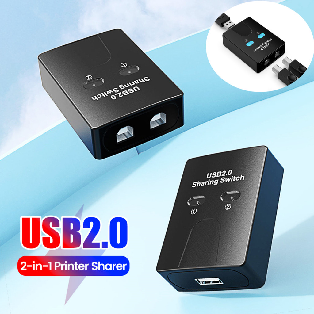 Usb พิมพ์ Sharener 2 In 1 Out USB เครื่องพิมพ์อัตโนมัติ Sharer Splitter สําหรับเครื่องพิมพ์เครื่องสแกนเนอร์ Plotter USB2.0 สวิทช์ Hub PC