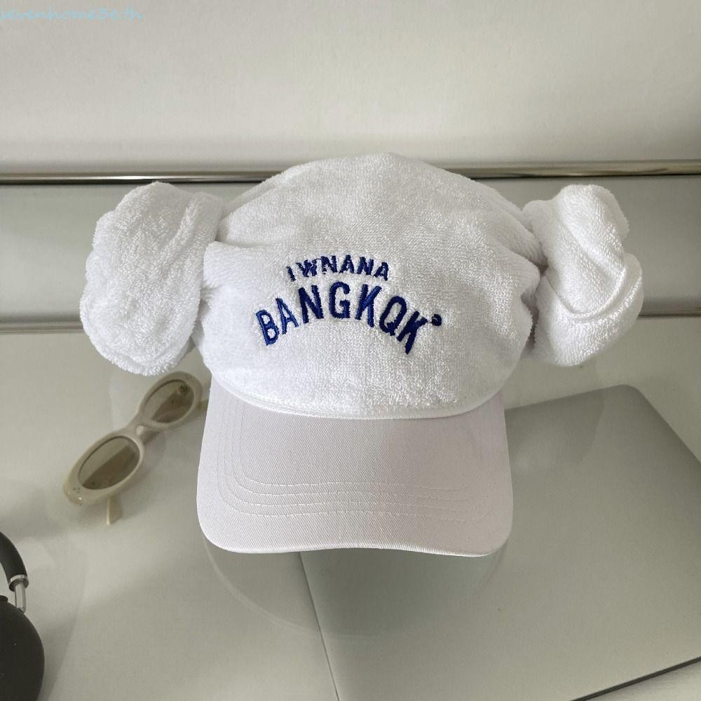 Sevenhome3e หมวกผ้าขนหนูซาวน่า, หมวกเบสบอลกันแดดเย็บปักถักร้อย, Casual Creative Cotton Peaked Snapback หมวกผู้ชาย