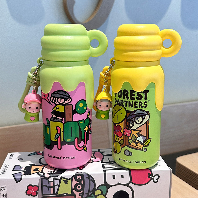 Thermos Cup 316, ถ้วยน้ําสแตนเลส, น่ารักพร้อมฝาปิด, เด็กนักเรียนความจุขนาดใหญ่แบบพกพา