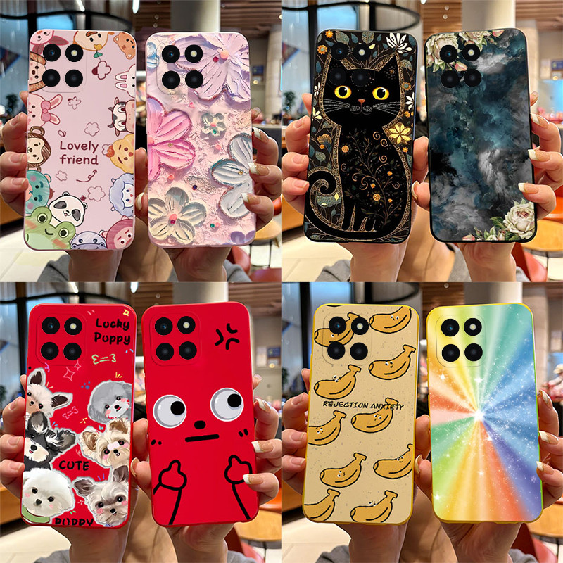 สําหรับ Honor X6a X6b 4G เคสซิลิโคน Soft Matte น่ารักการ์ตูนลูกสุนัขสุนัขรูปแบบฝาครอบป้องกันสําหรับ HonorX6a HonorX6b WDY-LX1 JDY-LX1 ปลอก