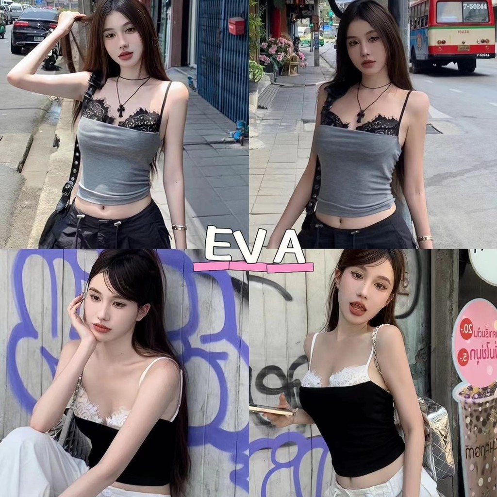 Eva เสื้อกั๊กผู้หญิงรุ่นใหม่ แต่งลูกไม้ เซ็กซี่ ทรงเข้ารูป สวมใส่สบาย