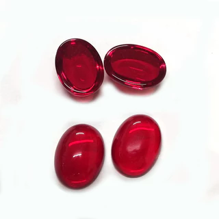 20pcs ทับทิมเทียมคริสตัลแก้ววัสดุแพทช์รูปไข่เครื่องประดับขายส่ง