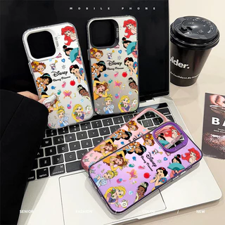 สีดำหรูหราซิลิโคนแข็งกรณีโทรศัพท์ เจ้าหญิงแบบเต็มหน้าจอ for IPhone 13 12 7Plus 14 15 11 Pro MAX 7 8 Plus X XR XS Max