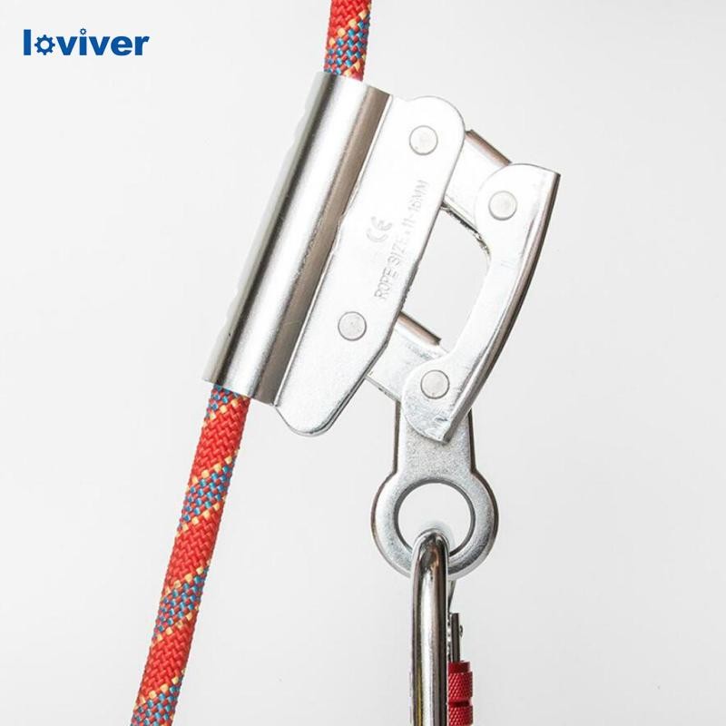 [Loviver] Climbing Fall Protect Carabiner Rope Grab Ascender เชือก 11-16 มม. สําหรับ Rappelling B 6K