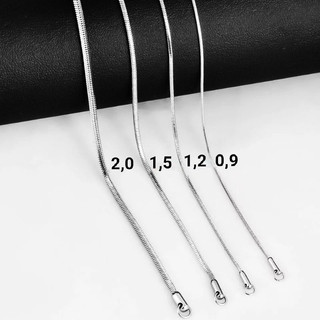 Kalung Titanium Belut Bulat silver perhiasan kalung polos anti karat cewek cowok redy ukuran lebar 0.9mm 1.2mm 1.5mm panjang 45cm 50cm 60cm