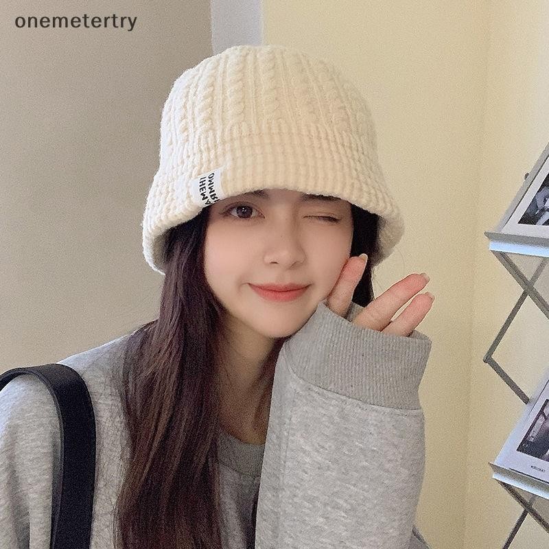 Onem ผู้หญิงฤดูหนาวหมวก Warm Wool ถักหมวกชาวประมง Casual พับปานามาหมวก Lady กลางแจ้ง Sun หมวก n