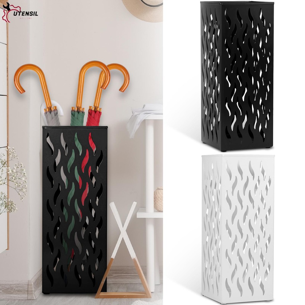 ขาตั้งร่ม ที่วางร่ม Hollowed ร่มผู้ถือโลหะร่ม Rack ร่มสี่เหลี่ยม Stand Rack สำหรับทางเข้าบ้าน
