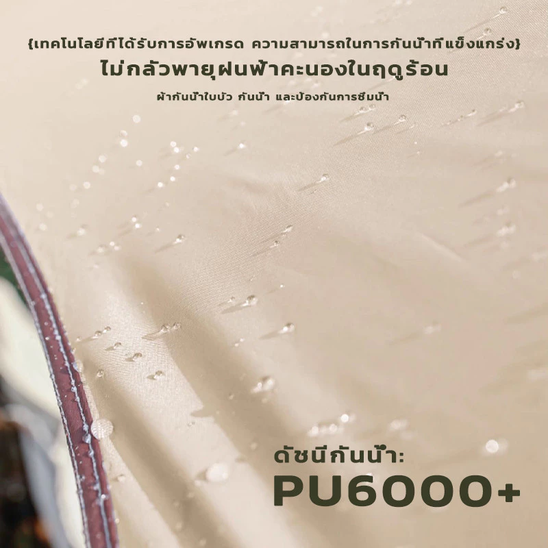 เต็นท์กลางแจ้ง ทาร์ป ฟลายชีท เต็นท์กันสาด อุปกรณ์ครบครัน แคมป์ปิ้งกันฝน ม.ฟลายชีท ผ้าใบกันแดด มี2 เสา แถมฟรี กระเป๋าหิ้ว thumbnail 9