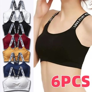 3/6/9/12PCS Set Sexy Women Sport Bra Fitness Letters Yoga Wrap Chest Bra Run