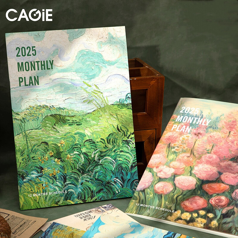 2025 ปี A4 ปฏิทิน Agenda Planner รายเดือน Plan ไดอารี่ Notebook Journal Notepad โรงเรียน Office Jour