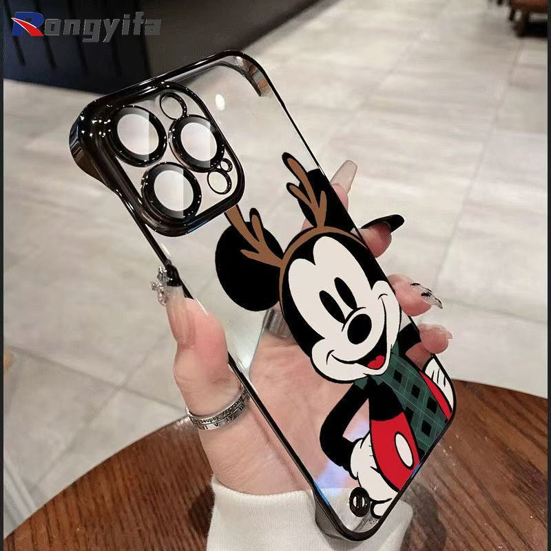 คริสต์มาส Mickey Slim Frameless สําหรับ Vivo IQOO Z9x Z9 Turbo Z5 12 Pro U3 Y200 GT Y200i Y35 + Y77 