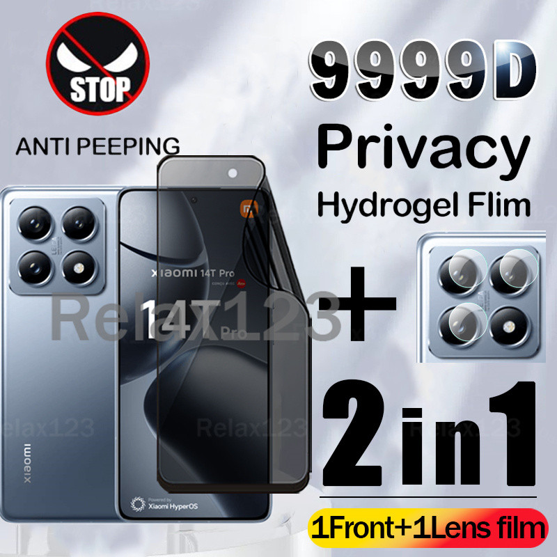 Xiaomi 14T Pro 5G 2in1 Anti-Privacy Hydrogelฟิล์มและกล้องFlimสําหรับXiaomi 14T 5G 14TPro Xiaomi14T P